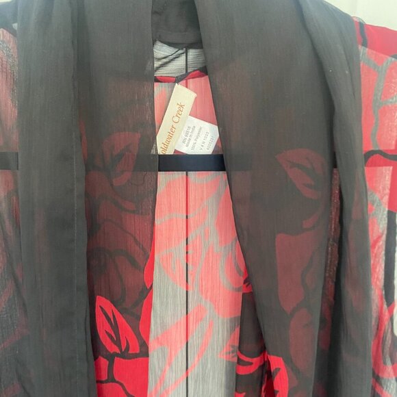 Coldwater Creek Sleeveless Cardigan Vest Lightweight Sheer Floral Print One Size - Picture 5 of 8